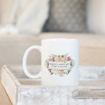 Antique Floral Logo Coffee Mug<br><div class="desc">Elegant floral logo mug design features your name and/or business name framed by a border of lush watercolor flowers in blush pink,  sage green,  peach and cream.</div>