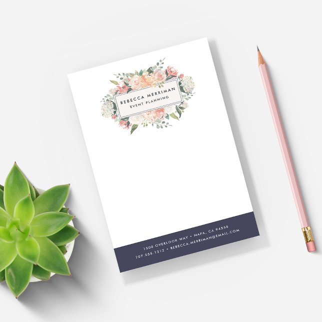 Antique Floral | Midnight Blue Stripe Post-it Notes (Creator Uploaded)