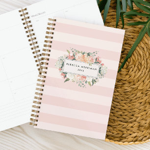 Antique Floral Personalised Planner Blush