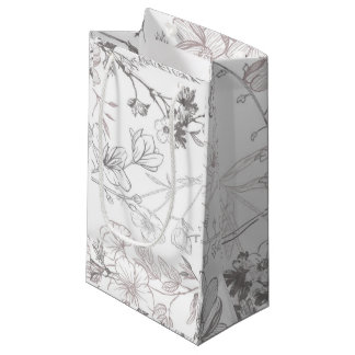 Antique Floral Print A - Small Gift Bag