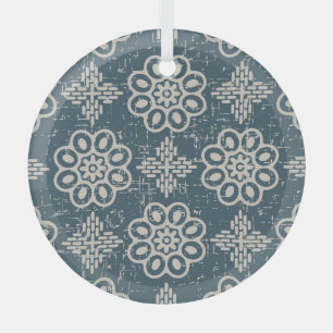 Antique Floral: Round Curve Seamless. Glass Tree Decoration