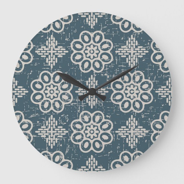 Antique Floral: Round Curve Seamless. Large Clock (Front)