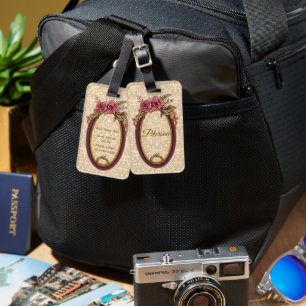 Antique Floral Snake Personalised Luggage Tag