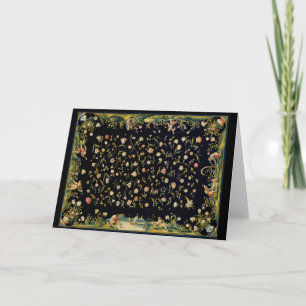 Antique Floral Table Carpet Illustration  Card