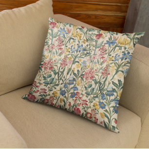 Antique Floral Wildflower  Cushion