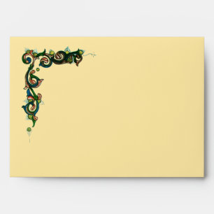 ANTIQUE FLORENTINE FLORAL BROWN WAX SEAL MONOGRAM ENVELOPES