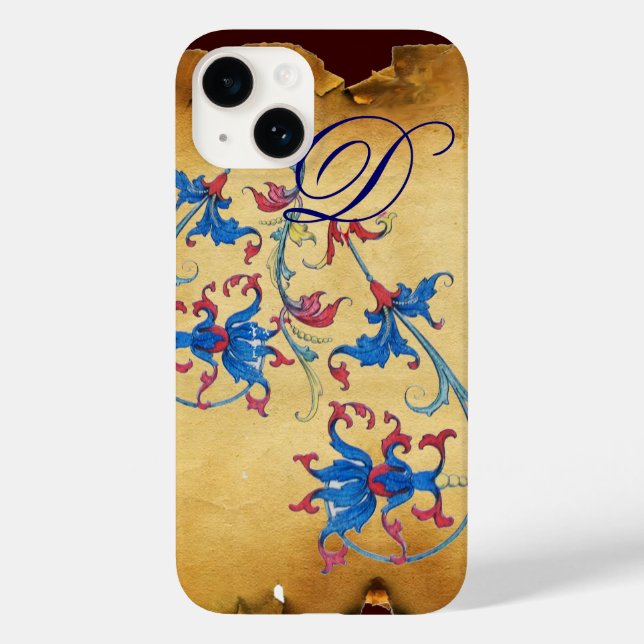 ANTIQUE FLORENTINE FLORAL MOTIFS MONOGRAM Case-Mate iPhone CASE (Back)