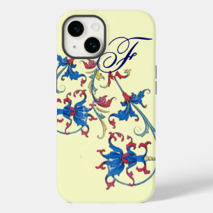 ANTIQUE FLORENTINE FLORAL MOTIFS MONOGRAM,Cream iPhone Case