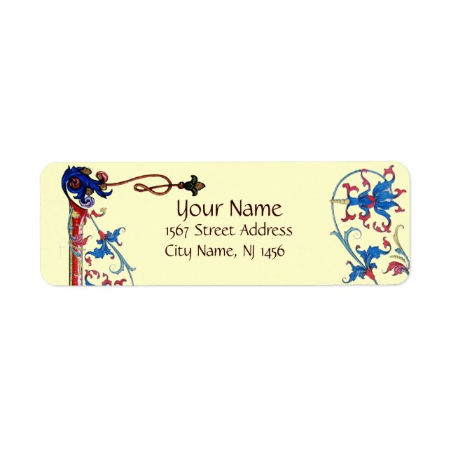ANTIQUE FLORENTINE FLORAL MOTIFS RETURN ADDRESS LABEL (Front)