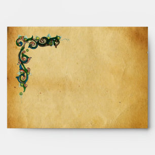 ANTIQUE FLORENTINE PARCHMENT WAX SEAL MONOGRAM ENVELOPES