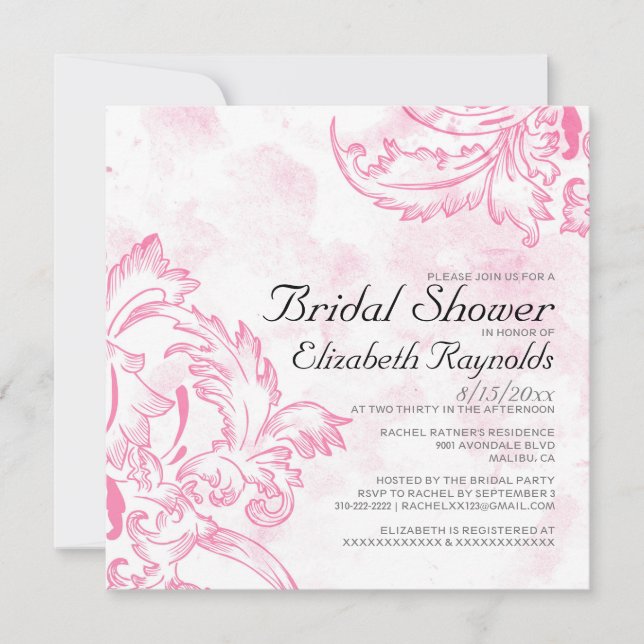 Antique Flourish Bridal Shower Invitations (Front)