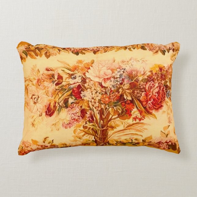 Antique Flower Bouquet  Decorative Cushion (Front)