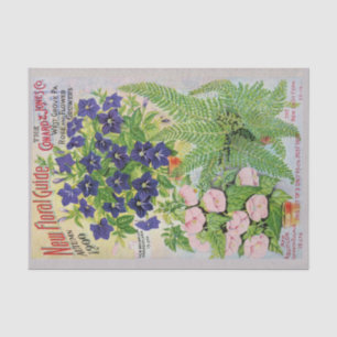 Antique Flower Catalogue Floral Tissue Paper