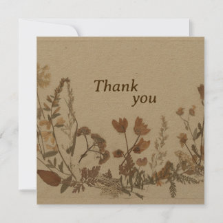 Antique Flower Collage Thank You Card