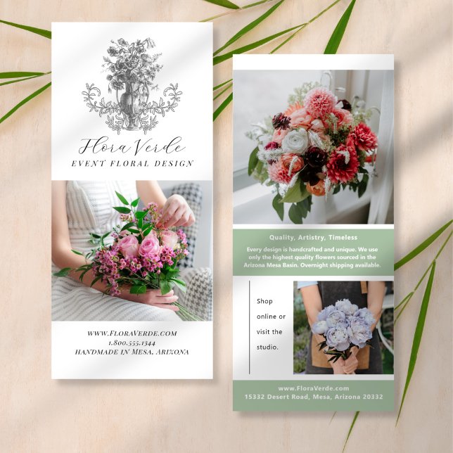 Antique Flower Creative Marketing Rack Card (Creator Uploaded)