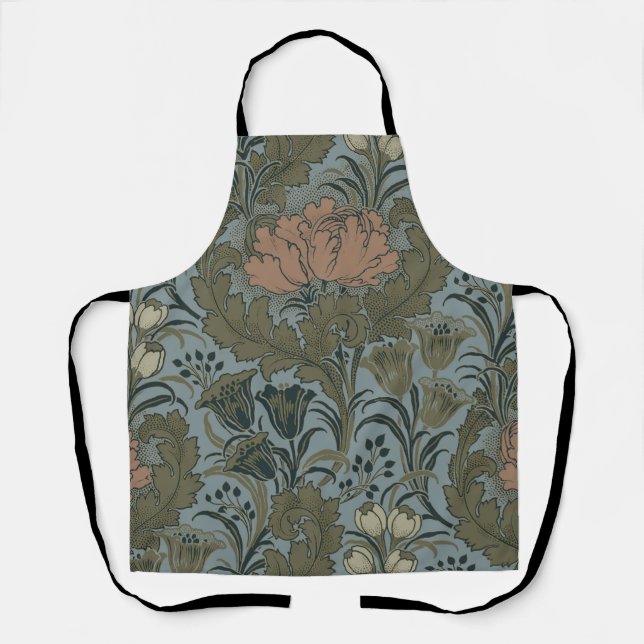 Antique Flower Morris Garden Floral Wallpaper Apron (Front)