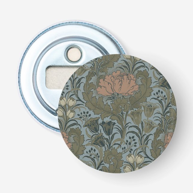 Antique Flower Morris Garden Floral Wallpaper Bottle Opener (Front)