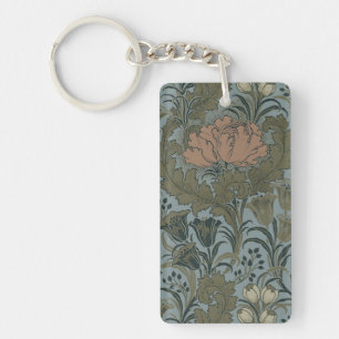 Antique Flower Morris Garden Floral Wallpaper Key Ring