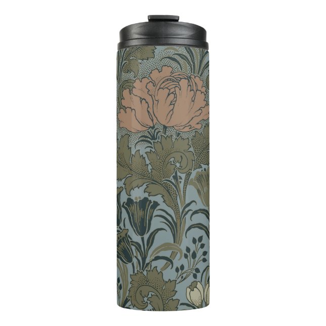 Antique Flower Morris Garden Floral Wallpaper Thermal Tumbler (Front)