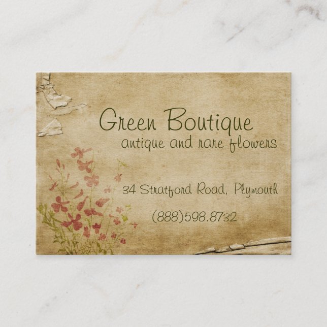 Antique Flowers Business Card (Front)