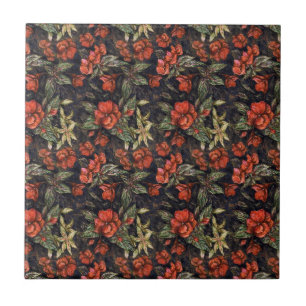 Antique Flowers Pattern Ceramic Tile