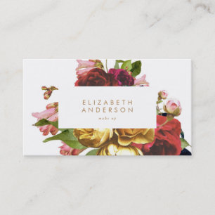 Antique Flowers Roses Business Card