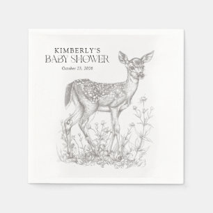 Antique Forest Animals Baby Shower Napkin