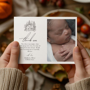 Antique Forest Animals Baby Shower Thank You Card