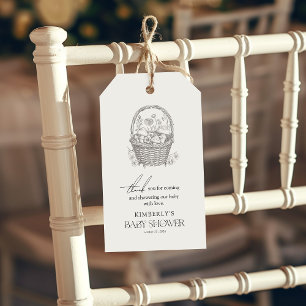 Antique Forest Baby Shower Thank You Favour Gift Tags