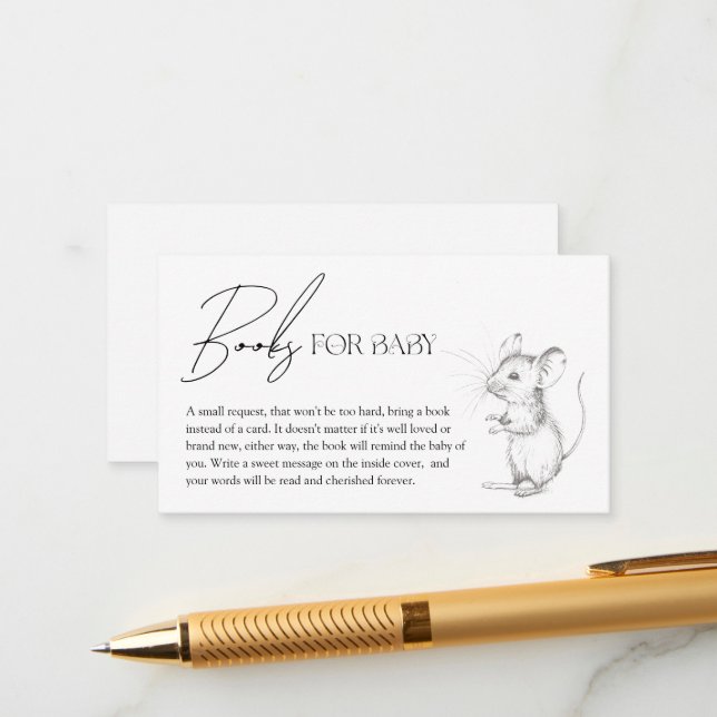 Antique Forest Woodland Books for Baby Enclosure Card (Front/Back In Situ)