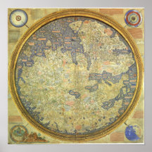 Antique Fra Mauro Map Asia Africa Europe