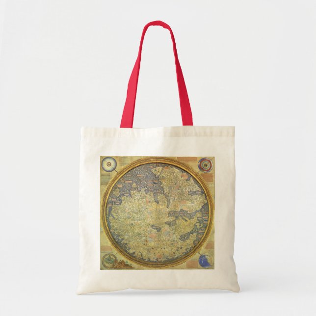 Antique Fra Mauro Map Asia Africa Europe Tote Bag (Front)