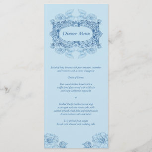 Antique Frame Blue Menu Rack Card