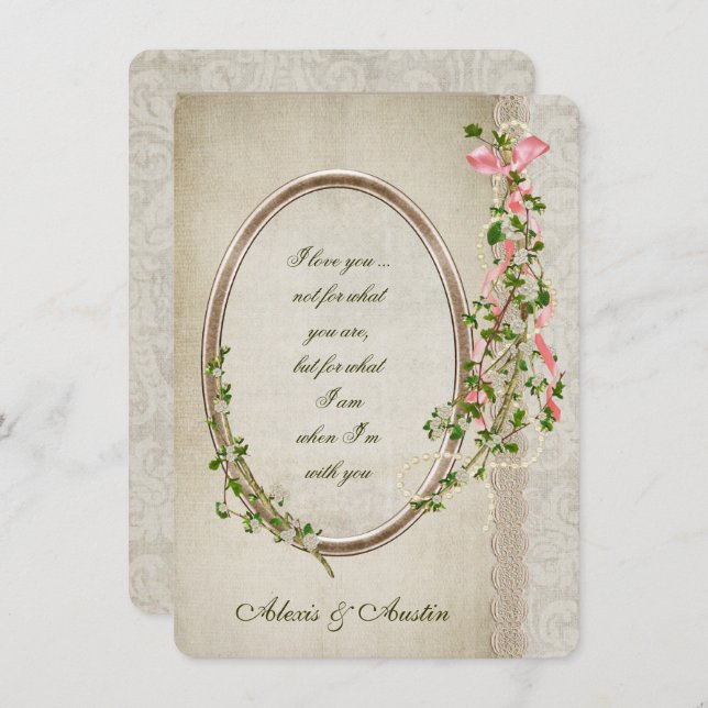 Antique Frame for Wedding Verse Invitation (Front/Back)