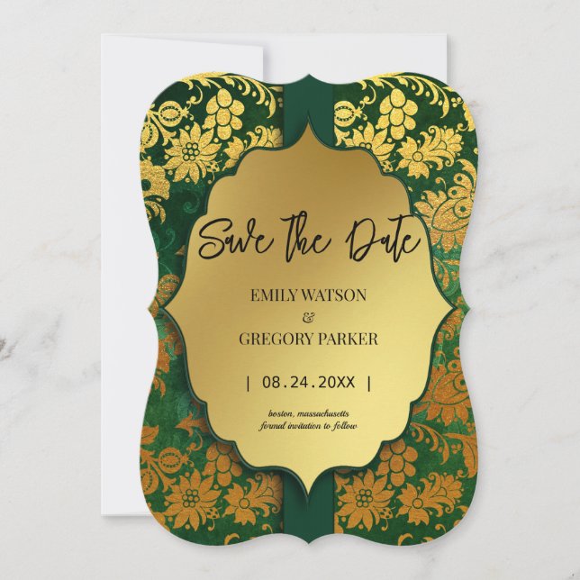 Antique frame ,old gold save the date (Front)