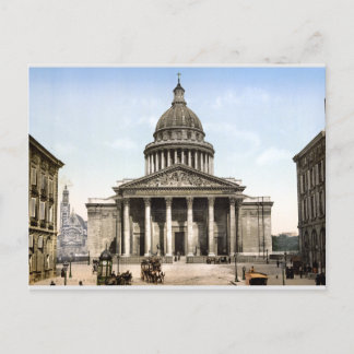 Antique France street scene c1900, Pantheon, Paris Postcard