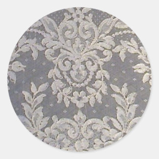 Antique French Alencon Lace Classic Round Sticker