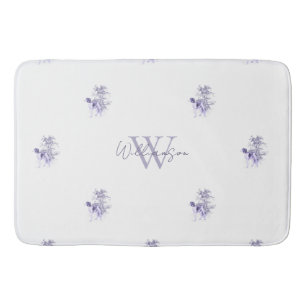 Antique French Blue Dog Monogram Bath Mat