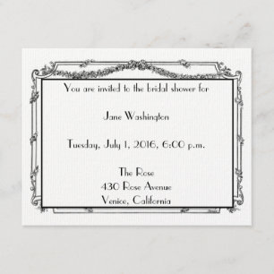 Antique French Bridal Shower Invitation