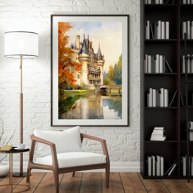 Antique French Castle Watercolor Poster (Creator Uploaded)
