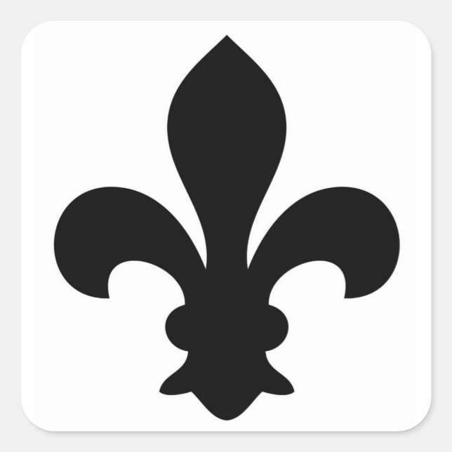 Antique French Chic Fleur De Lis Silhouette Square Sticker (Front)