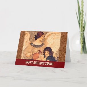 Antique French Chocolate Angel Poster: Vintage Art Card