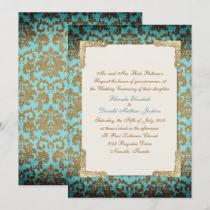 Antique French Damask Wedding Invitation