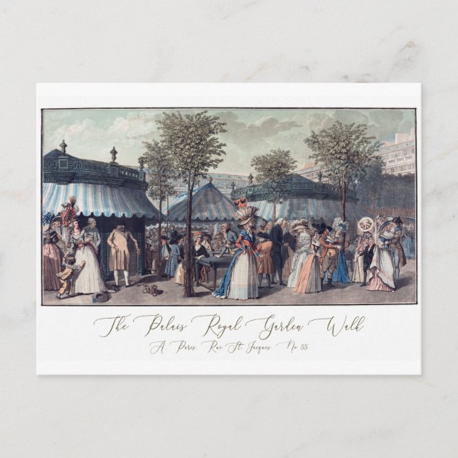 Antique French Fashion Illustration Postcard (Front)