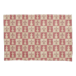 Antique French Mediaeval Fleur de Lis Pattern Pillowcase