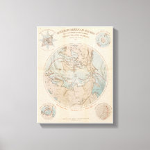 Antique French North Pole Arctic Map 1867