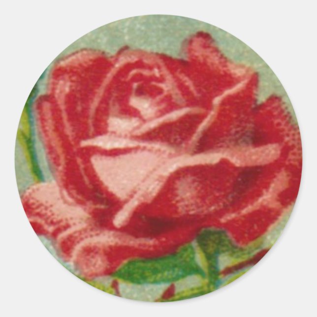 Antique French Rose Round Sticker (Front)