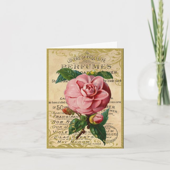 Antique French Roses Thank You Card (Front)
