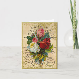 Antique French Roses Thank You Card