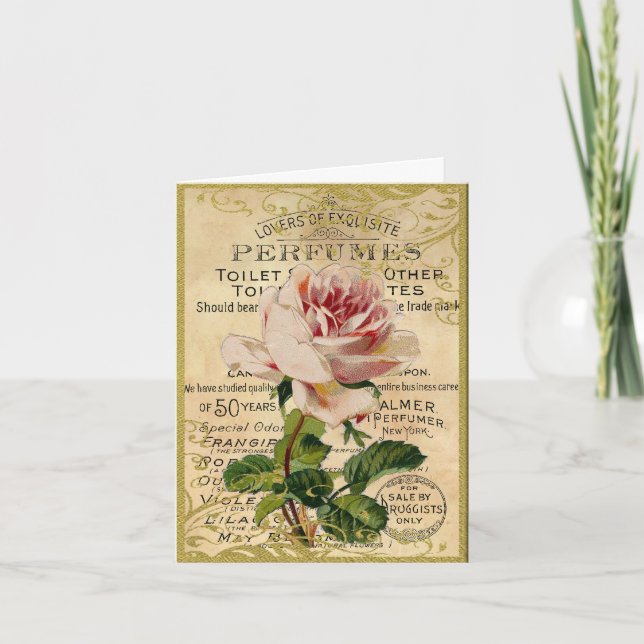 Antique French Roses Thank You Card (Front)
